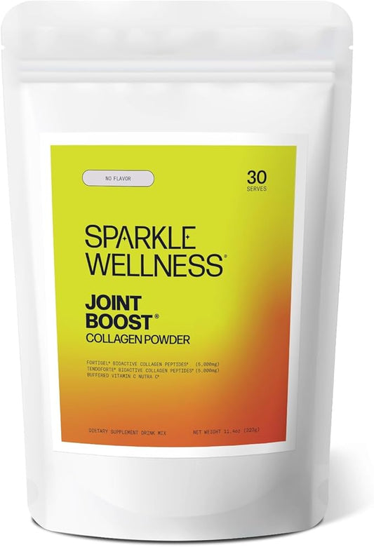 Sparkle Wellness FORTIGEL & TENDOFORTE Collagen Peptides | Collagen Powder with Calcium Ascorbate Vitamin C to Support Joint Mobility, Tendon & Ligament Health | Joint Boost (No Flavor) [30-Serves]