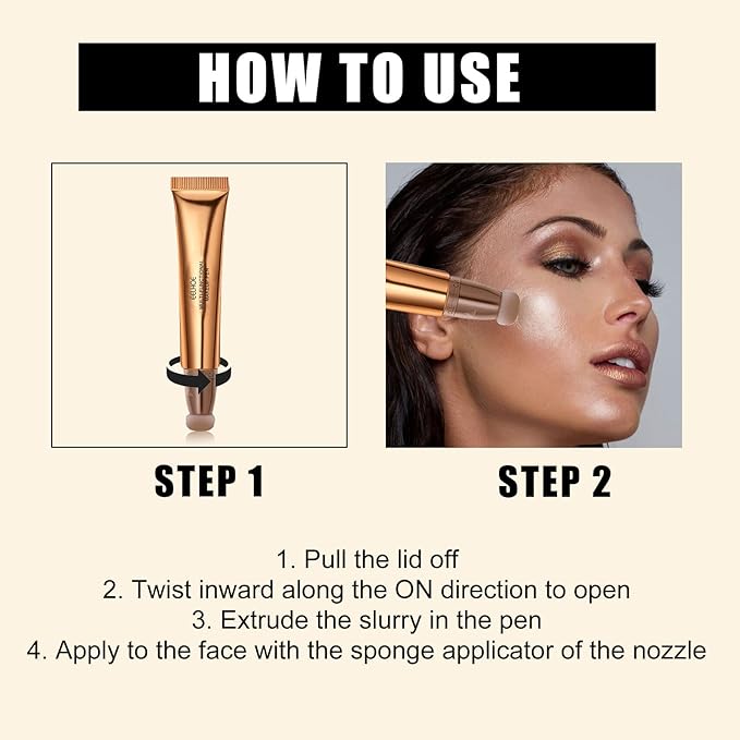 Contour Beauty Wand, Liquid Face Concealer Contouring Highlighter Blusher Stick with Cushion Applicator, Long Lasting Smooth Natural Matte Finish, Lightweight Blendable Super Silky Cream Contour Stick (02# Peach Pink)