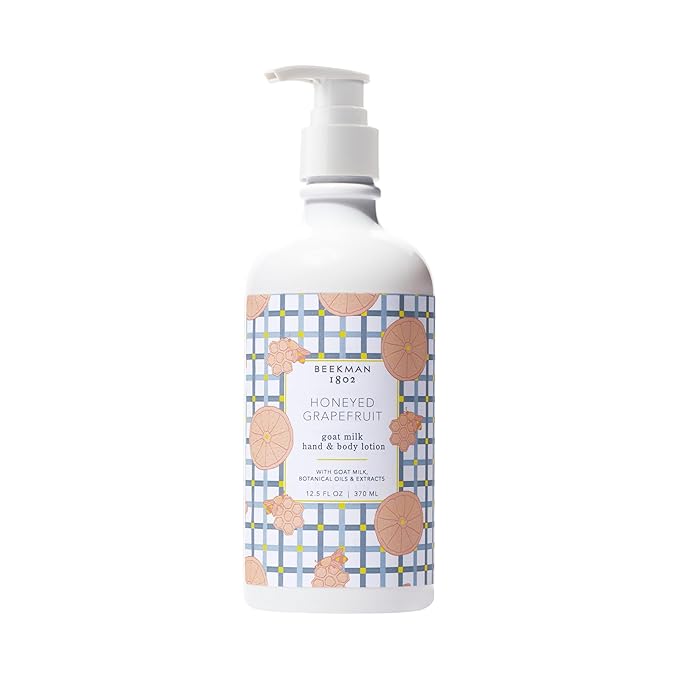 Beekman 1802 Goat Milk Body Lotion, Honeyed Grapefruit - Scented - 12.5 oz - Moisturizing with Shea Butter - for Sensitive Skin - Cruelty Free - Packaging May Vary - Pump Included, Ready for Use