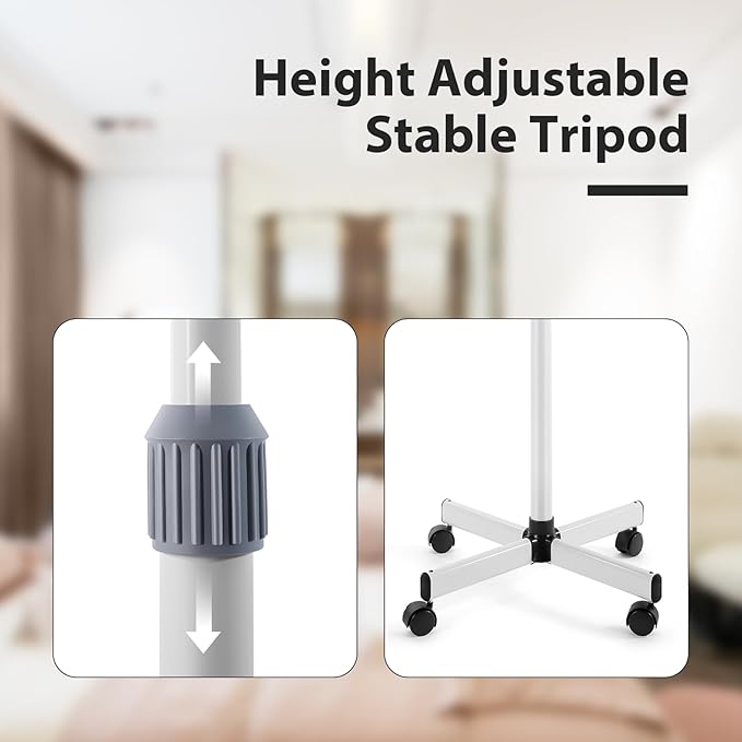 Professional Facial Steamer 2 in1 Steamer for Face 5X LED Magnifying Lamp Facial Steamer for Esthetician Beauty Face Equipment Use at Home or Salon（White）