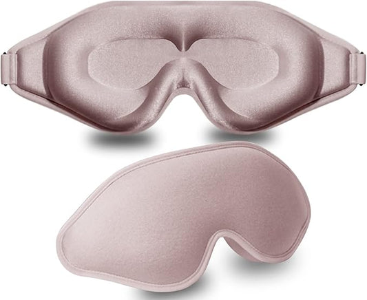 Sleep Mask, 3D Deep Contoured Eye Covers for Sleeping, 99% Block Out Light Eye Mask,Zero Pressure Cup Blindfold for Men Women, with Adjustable Strap for Sleeping, Yoga, Traveling (Pink)