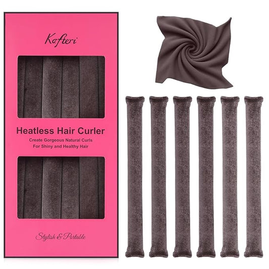 6-Pack Heatless Hair Curlers for Overnight Curls – Soft Flexi Rods for No Heat Styling, Comfortable Hair Rollers to Sleep In for Women, Heatless Curling Rod Set for Natural Waves