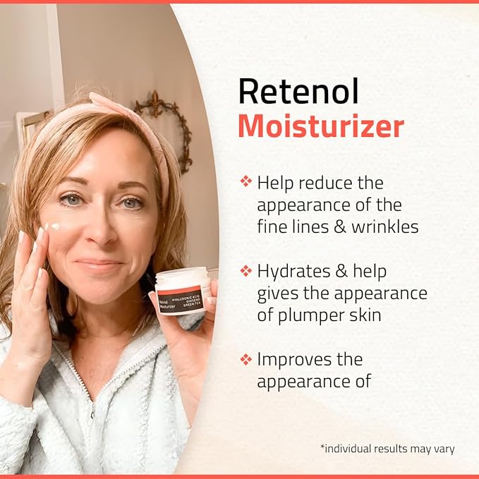 YEOUTH Retinol Cream for Face, Retinol Face Moisturizer for Women and Men with Hyaluronic Acid and Green Tea, Night Moisturizer for a Smoother Appearance 4oz