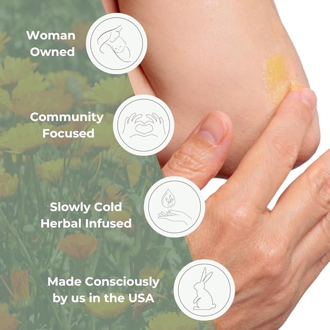 Natural Lip Balm, Perioral Dermatitis Treatment, Calendula Lip Balm, Healing Lip Balm with Immune Supportive Basil & Rosemary Essential Oil, Organic Coconut Oil, 2 Pak, Ora's Amazing Herbal