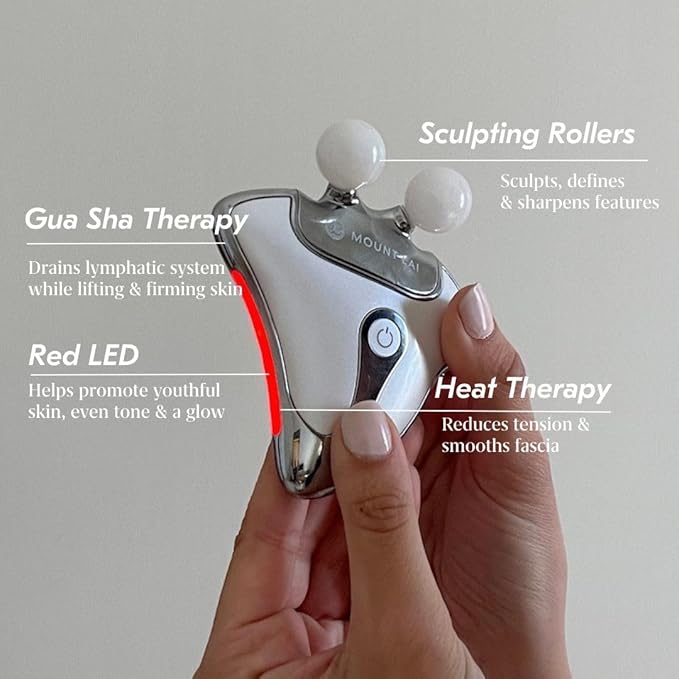 Mount Lai Vitality Qi LED Gua Sha Device, LED Light Therapy for Face, Gua Sha Facial Tools for Firming, Lifting, Sculpting, Anti-Aging, Tension-Melting, Face Lift Device Heat Therapy and Rejuvenation