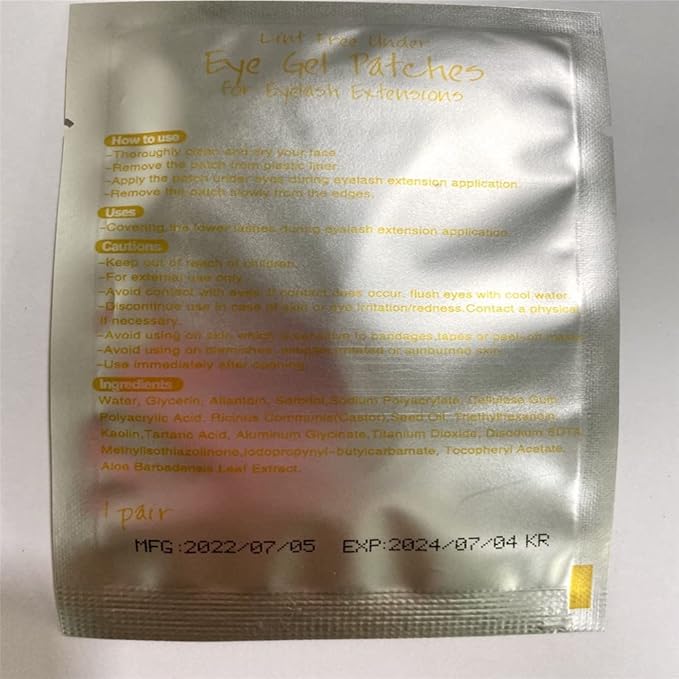 100 Pairs Set，Eye Gel Patches,Under Eye Pads Lint Free Lash Extension Eye Gel Patches for Eyelash Extension Eye (gold)