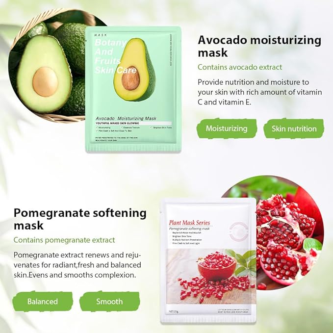 Kaely 6 Pack Variety Face Masks for Kids, Kids Face Mask Spa Day Kit Supplies, Spa Party Favors for Teens Girls Women, Sheet Facial Mask Skincare Gifts Set, Hydrating Nourish for All Skin Types, 05