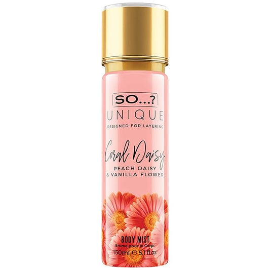 So…?...? Unique Coral Daisy Body Mist - Perfume for Women - Gourmand Fruity Vanilla Perfume - Gifts - Body Spray for Women - 5.1 oz
