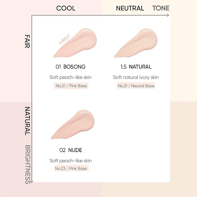Meta Fixing Cushion Foundation 1.5 NATURAL | Clear Beige Pink | Matte, glow, long-lasting, double coverage, clean beauty, lightweight, natural look, foundation for sensitive skin, hydrating cushion