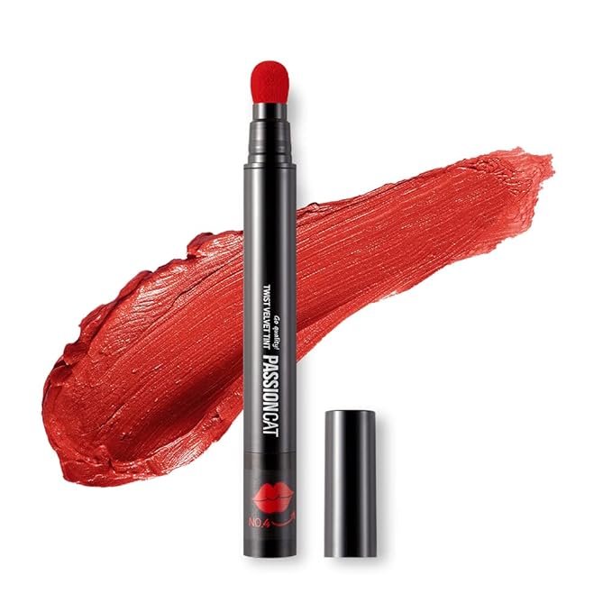 PASSIONCAT Long Lasting Lip Stain for Lips and Cheek Tint | High Pigment Color | lightweight Matte Finish | Weightless | Full Coverage | Twist Velvet Tint #4 (No.4)
