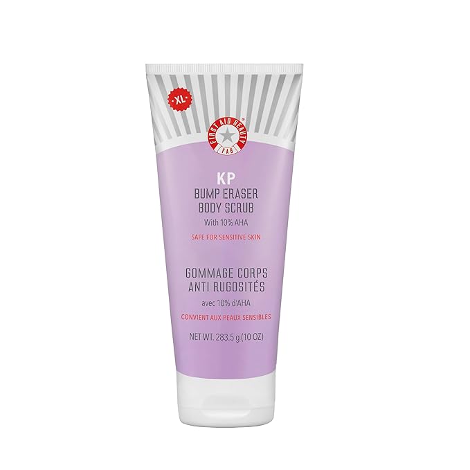 First Aid Beauty KP Bump Eraser Body Scrub – Exfoliant for Keratosis Pilaris with 10% AHA – Jumbo 10 oz Tube