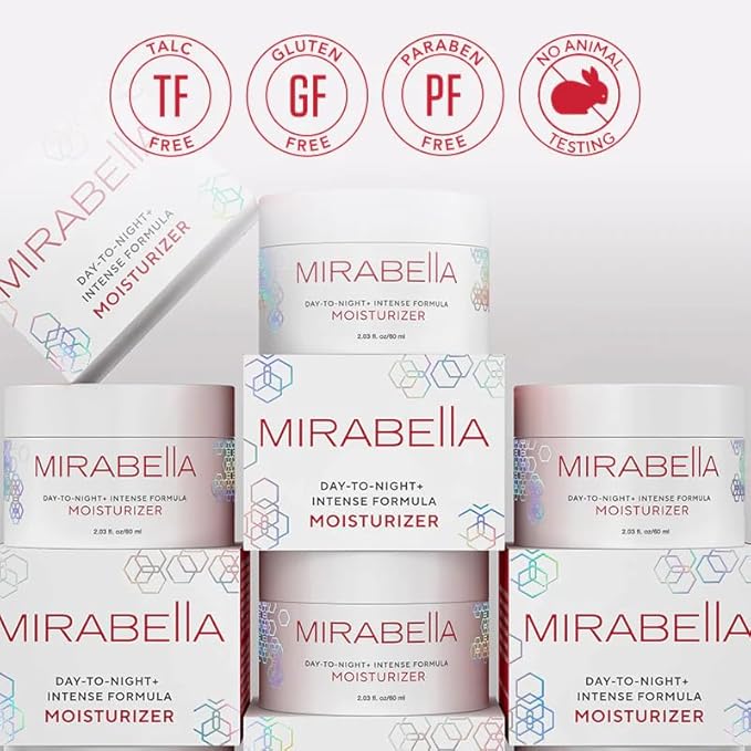 Mirabella Day to Night+ Intense Formula Moisturizer – Hydrating Anti-Aging Face Cream w/Hyaluronic Acid, Niacinamide & Collagen – Lightweight Day & Night Facial Moisturizer, 2.03 oz