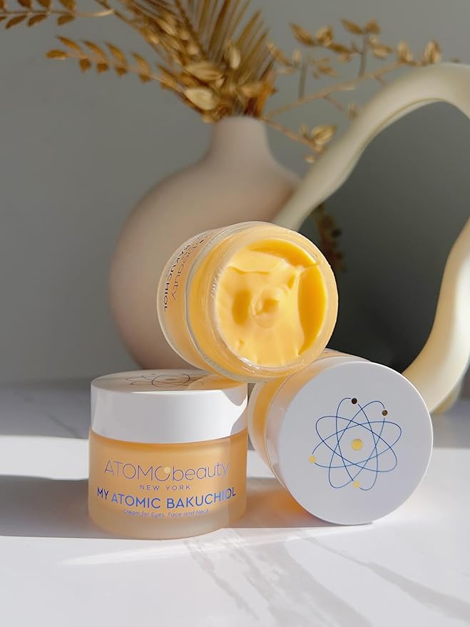 MY ATOMIC BAKUCHIOL Cream for Eyes, Face and Neck – Bakuchiol + Purified Quinoa Seed Polysaccharides | Anti-Aging, Lifting & Brightening | Retinol Alternative | Vegan & Dermatologically Tested – 45ml