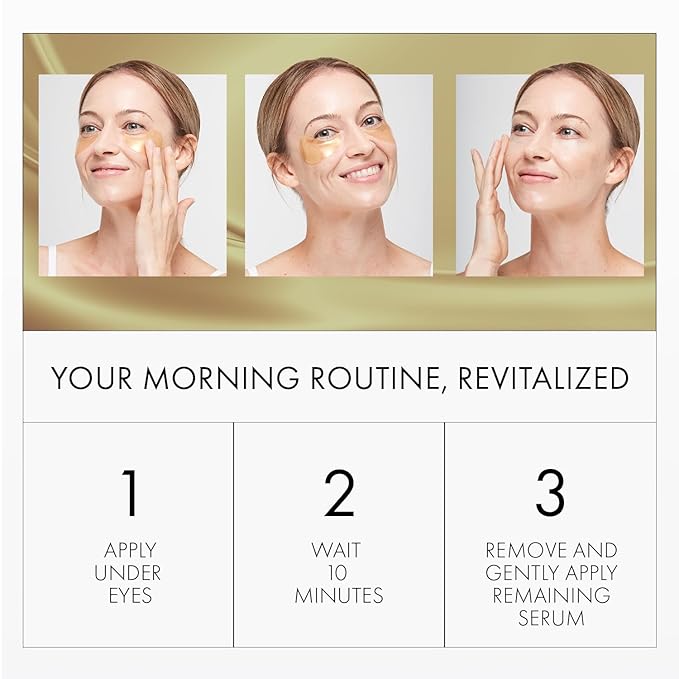 depology Restoring Hydrogel Under Eye Patch | 60 Patches | Brightening Caffeine Gold Pads for Dark Circles | Puffiness | Wrinkles | Refresh | Travel