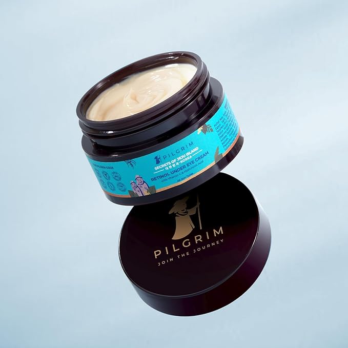 Pilgrim Korean Retinol Under Eye Cream | Infused with Vitamin C & Hyaluronic Acid | Redensify & Vitalized Skin | Eliminates Dark Circles & Wrinkles | Provides Youthful Skin | 1.06 Oz/50g