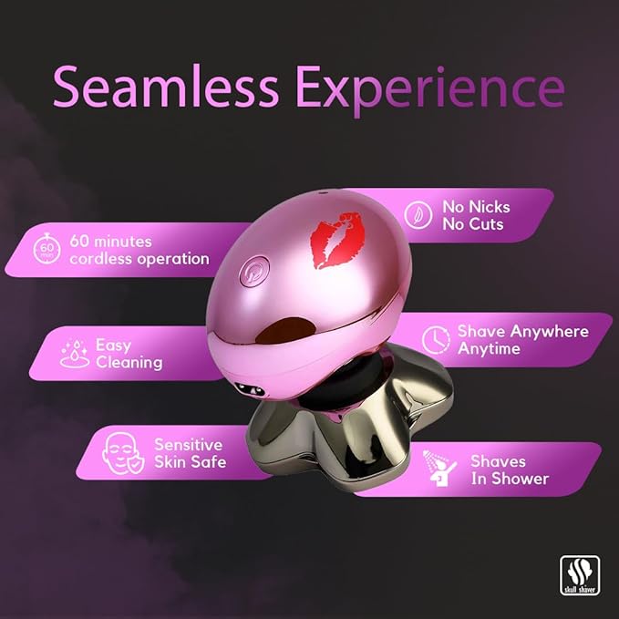Skull Shaver Butterfly Kiss Pro (Pink): Best Electric Shaver for Bikini, Leg, Body Shaving