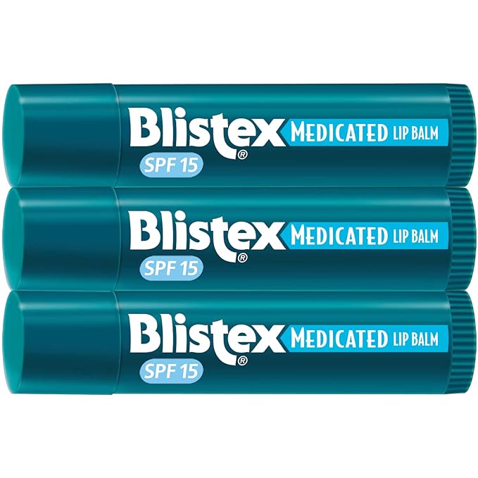 Blistex Medicated Lip Balm, 0.15 Ounce, 3 Count (Pack of 1) Prevent Dryness & Chapping, SPF 15 & Five Star Lip Protection Balm, 0.15 Ounce – Wind & Water-Resistant Lip Care