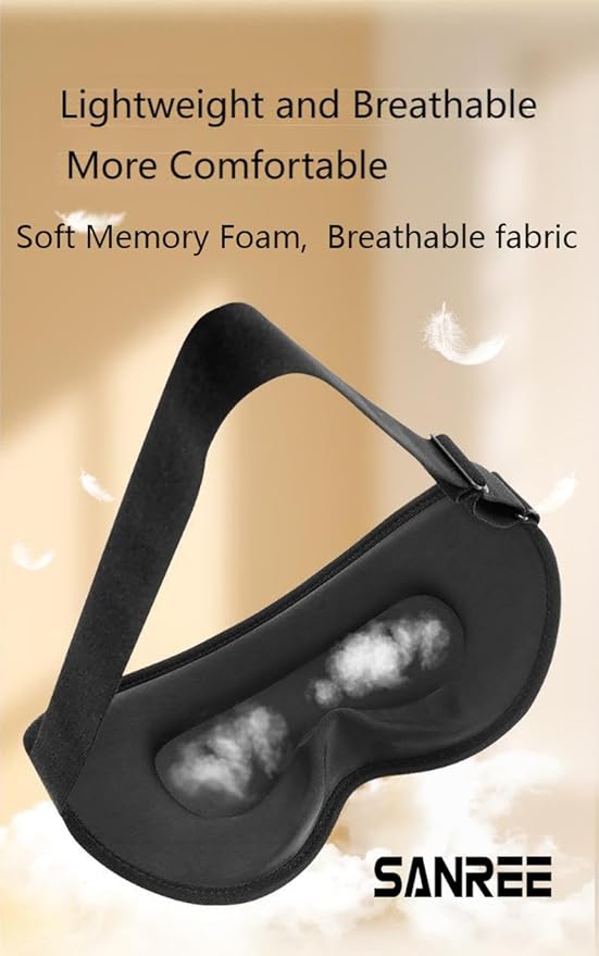 Sleep Mask for Side Sleeper, 3D Contoured Blackout Sleeping Mask,Breathable Sleep Masks for Women Men,Eye Masks for Sleep,Adjustable Eye Cover Blindfold with lash Extensions for Trave,Nap,Night Work