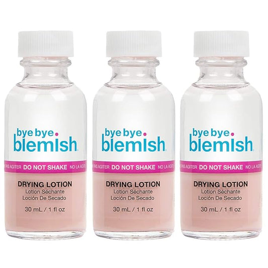 Bye Bye Blemish Acne Drying Lotion, Reduce Pimples Overnight, On-the-Spot Pimple Treatment, Beauty Skincare Essential - 1oz. (3 Pack)