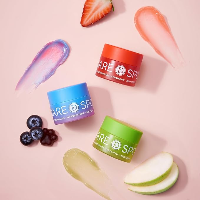 Sleeping Lip Mask Green Apple - Repair for Dry Cracked Lips, Infused with Vitamin C and Shea Butter, Lip Mask Nourish and Revitalize Overnight, Wake to Softer, Smoother, Glow Lip - 0.42 Fl Oz