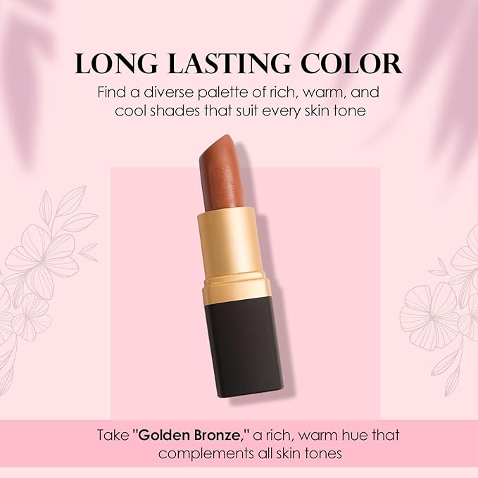 Vera Moore Creme Lipstick, Long Lasting, Lightweight, Moisturizing, Opaque Color with Staying Power, Fragrance, and Paraben Free Cosmetics Soft Lipstick (Timeless)