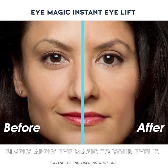 Eye Magic Premium Eyelid Lift (L/XL Kit + Gel) Made in America Lifts and Defines Droopy, Sagging or Hooded Eyes Safe For Daily Use
