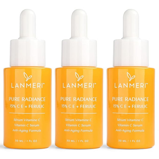 Vitamin C Face Serum 3pack- CE Ferulic Facial Serum with 15% Pure L-Ascorbic Acid, Ferulic Acid, Vitamin E, & Hyaluronic Acid - Anti Aging, Anti Wrinkle Skin Brightening Dark Spot Corrector