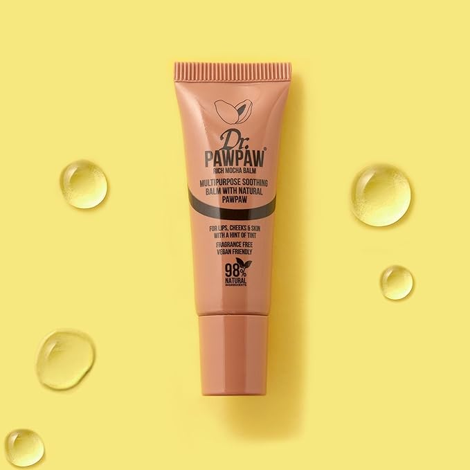Rich Mocha Balm, Multi-Purpose Natural No Fragrance, for Hydrating Lips, Skin, Hair, Cuticles, Nails & Beauty Finishing (25 ml)