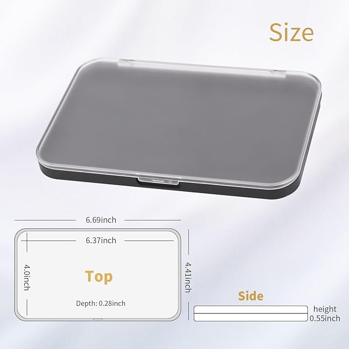 AJLTPA Magnetic Makeup Palette with Frosted Clear Top, 3Pack Empty Eyeshadow Dispensing Storage Box with 60Pcs Adhesive Metal Stickers for DIY Cosmetics Blush Powder-6.69"X4.41"Palette