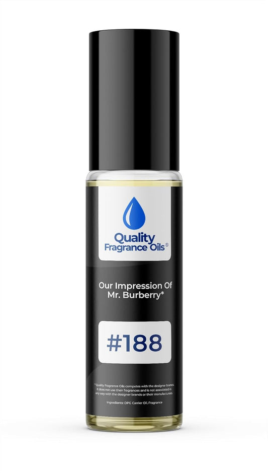 Quality Fragrance Oils' Mr. Burb. Impression #188 | Long-Lasting Perfume Oil, Alcohol-Free, Strong Scent, 10ml Roll-On | Affordable Alternative to Designer Fragrances