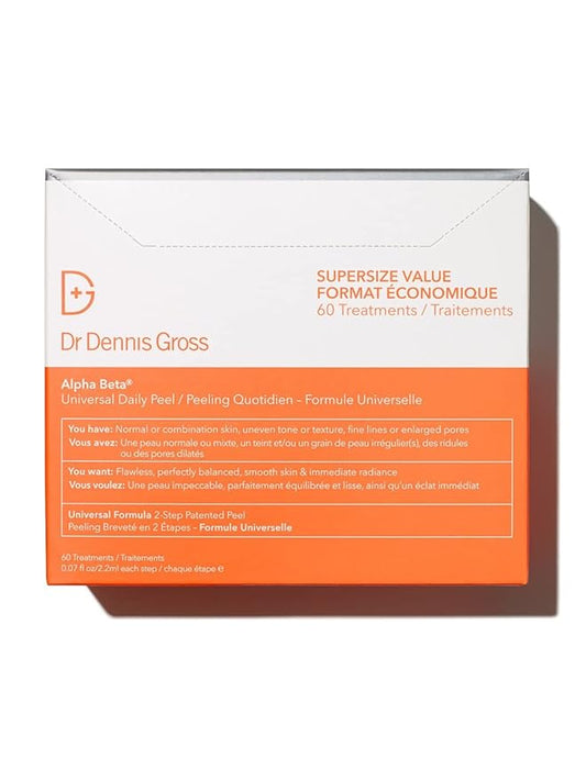 Dr. Dennis Gross Alpha Beta Universal Daily Peel: for Uneven Tone or Texture and Fine Lines or Enlarged Pores, (60 Treatments)