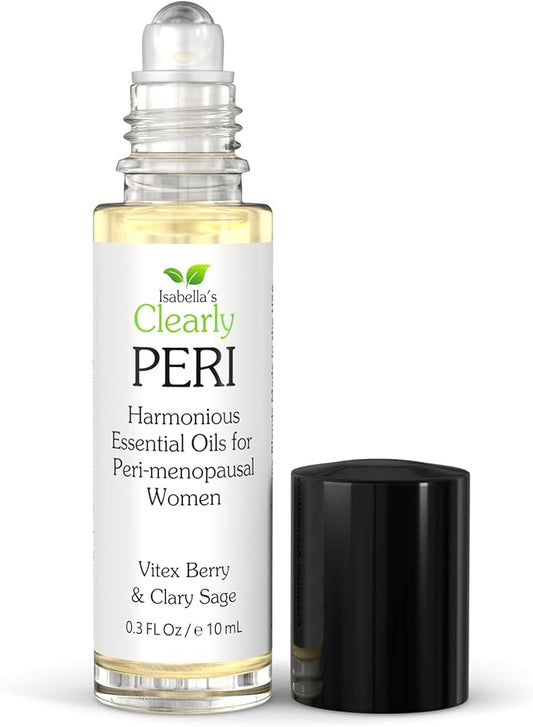 PERI Essential Oil Roll-On for Women | Natural Aromatherapy Blend for Balance, Mood, Drive and Energy with Vitex Berry, Clary Sage, Geranium, Neroli, Orange, and Jojoba