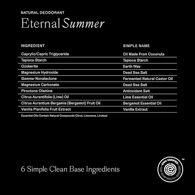 Each & Every Aluminum Free Deodorant for Men & Women - All Natural Deodorant for Sensitive Skin, EWG Verified - Clean, Baking Soda-Free, Plant-Based Fragrance, Coconut & Lime, 2.5oz