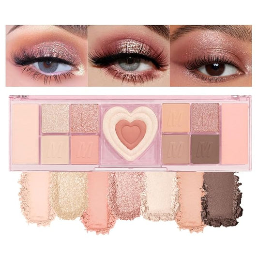 12 Colors Nude White Orange Matte Shimmer Eyeshadow Palette for Eye Makeup,High Pigmented Brown Eye Shadow Primers Powder Palet de sombras de ojos