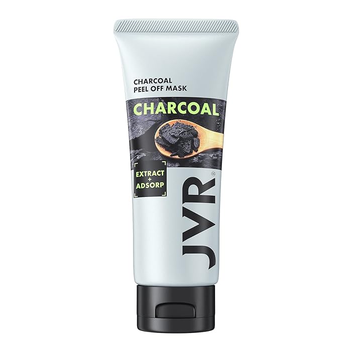 JVR Peel Off Face Mask, Blackhead Remover Mask for Men, Charcoal Peel Off Black Mask, Facial Mask Purifying and Deep Cleansing for All Skin Types 2.12 OZ
