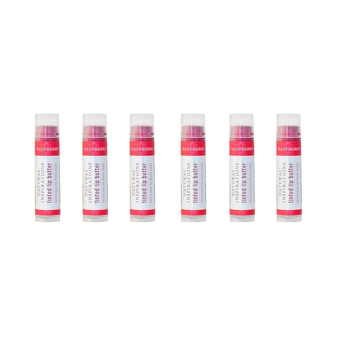 Natural Inspirations Moisturizing Tinted Lip Butter 6 Piece Set, Raspberry