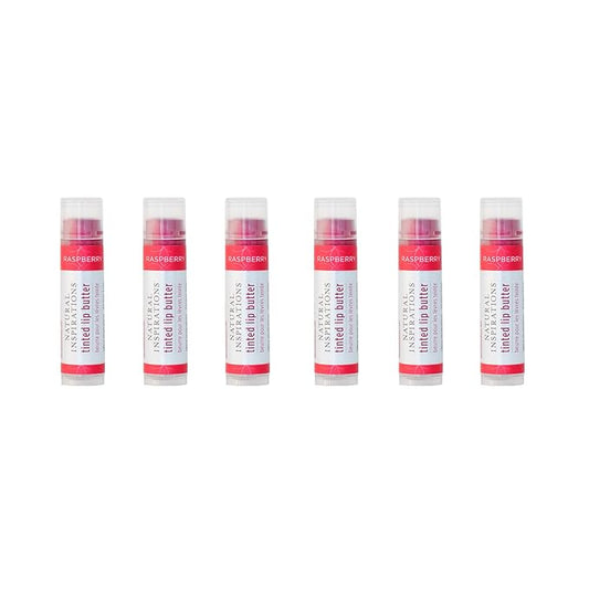 Natural Inspirations Moisturizing Tinted Lip Butter 6 Piece Set, Raspberry