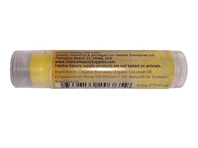 Turmeric Lip balm (3 Pack) | Natural Lip Balm | Organic Lip Balm | Natural Lip Balm | Lip Moisturizer | 100% Natural Ingredients | Habbie Beauty Supplies (5 Pack)