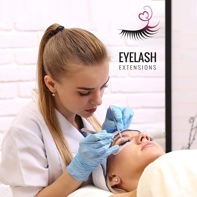 55 Pairs Set, Under Eye Hydrogel Pads, Professional Lint Free Eye Mask Eyelash Extension Gel Patches Kit for Adhesive Lash Beauty Tool (Pink)