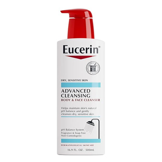 Eucerin Advanced Cleansing Body & Face Cleanser - Fragrance & Soap Free for Dry, Sensitive Skin - 16.9 fl. oz Bottle