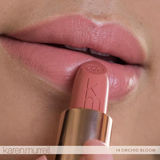 Karen Murrell - Natural Lip Stick - Lipstick 14 Orchid Bloom - Nude Lipstick - Matte Finish, 100% Natural Ingredients, Moisturizes & Hydrates Lips - Paraben & Cruelty Free