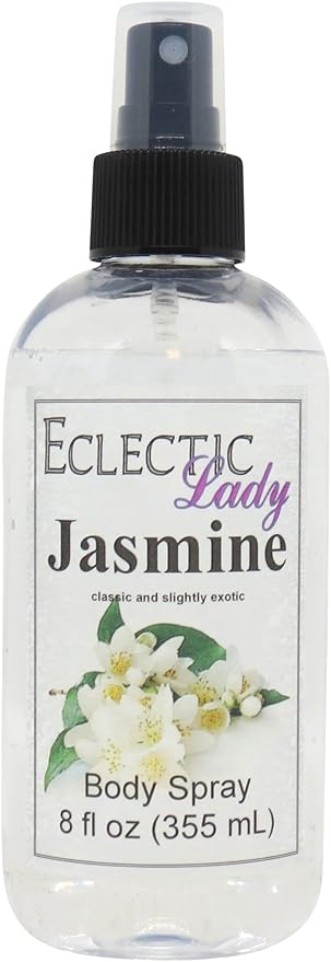 Eclectic Lady Jasmine Body Spray, 8 ounces, Body Mist for Women with Clean, Light & Gentle Fragrance, Cologne with Soft, Subtle Aroma For Daily Use