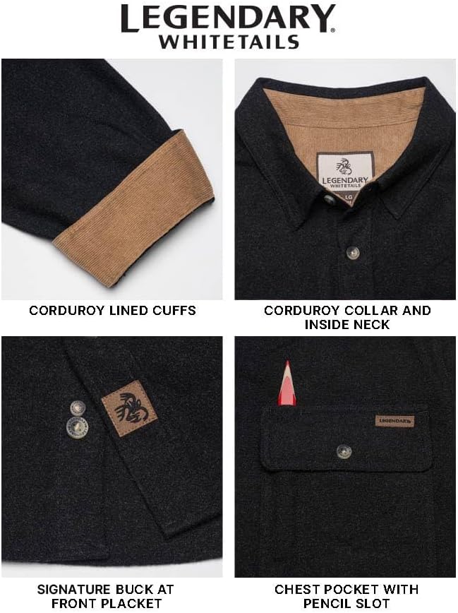 Legendary Whitetails Men's Flannel Shirt Long Sleeve Button Down 100% Cotton