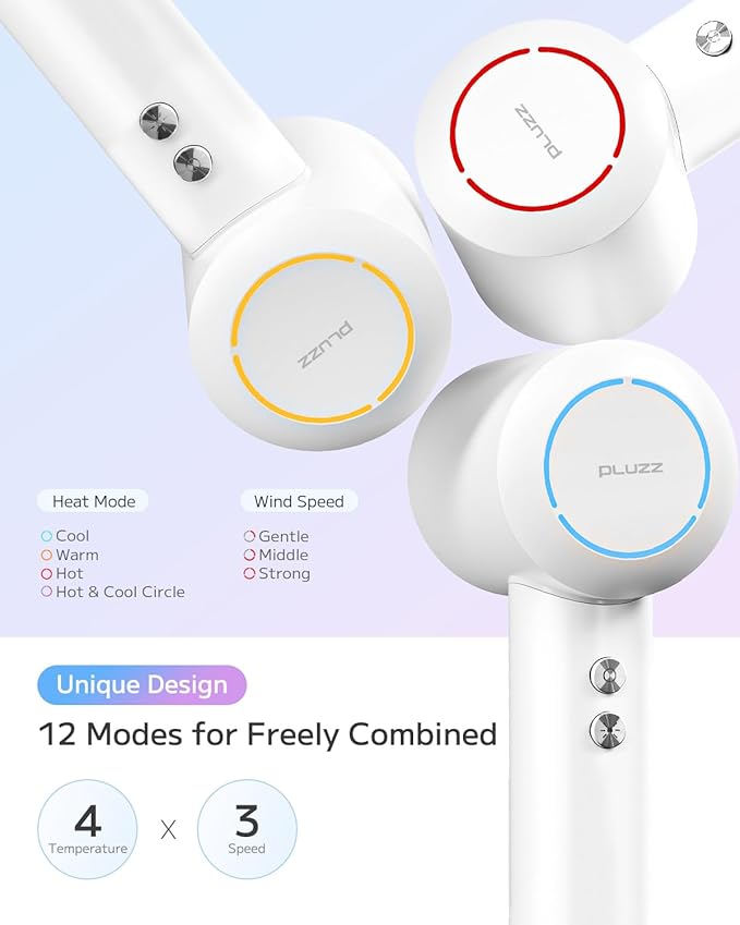 Hair Dryer, High Speed Ionic Blow Dryer with Brushless Motor for Fast Drying, Thermo-Control Quiet Hair Dryers for Women Men Kids, Small Portable Professional Hairdryer, Compact, Travel/Home/Salon