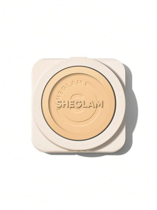 SHEGLAM SKin-Focus Full Coverage Powder Foundation Oil-Control Lightweight Face Pressed Powder Makeup-Linen