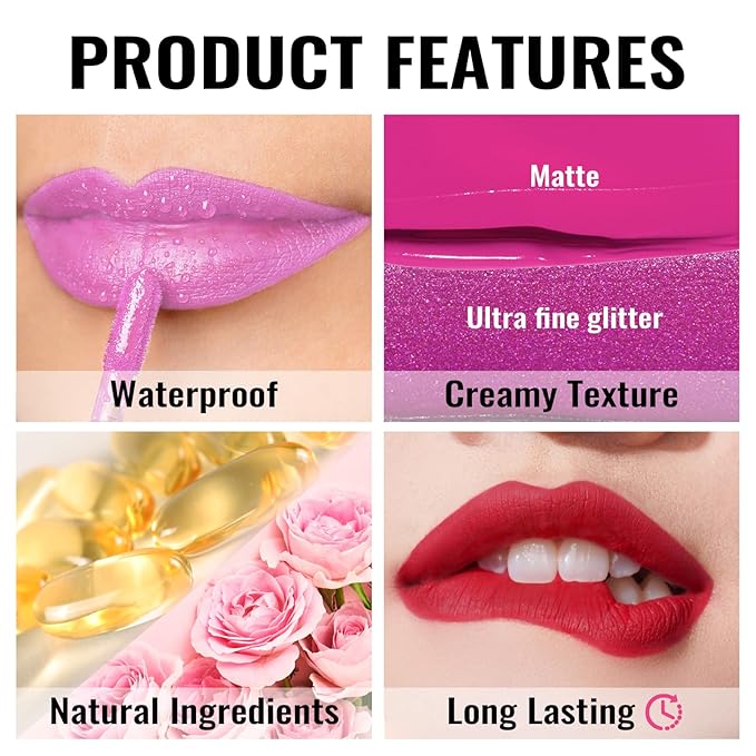 Oulac Pink Matte Lipstick for Women, Long Lasting Liquid Lip Stick High Impact Lip Gloss Full Coverage Lip Makeup with Vitamin E Waterproof Formula,Vegan M30