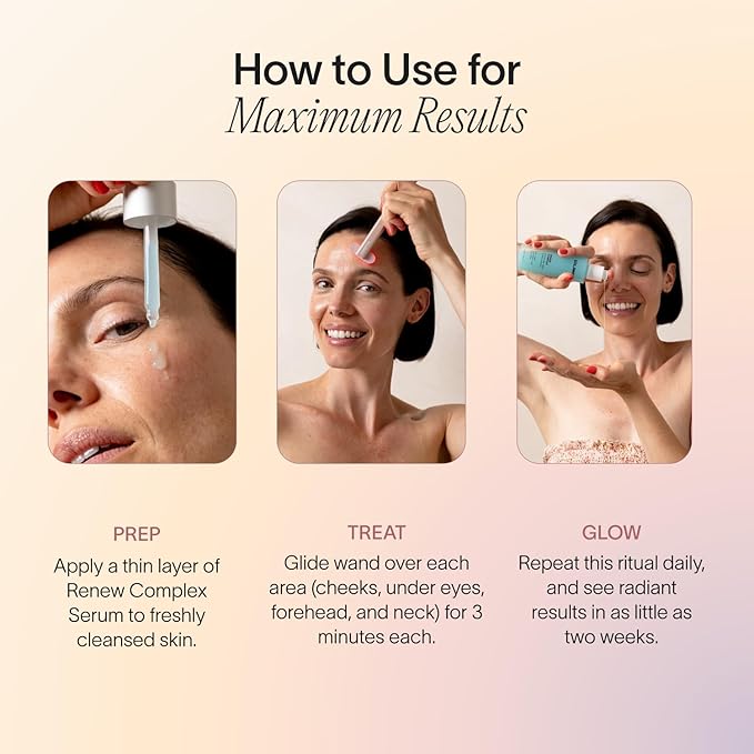 Solawave Renew Complex Red Light Therapy Activation Serum for Face & Neck | Pairs with LED Facial Wand Device | Hydrates & Plumps the Skin | Blue Tansy, Aloe Vera, Hyaluronic Acid (2 Pack - 1 Oz)