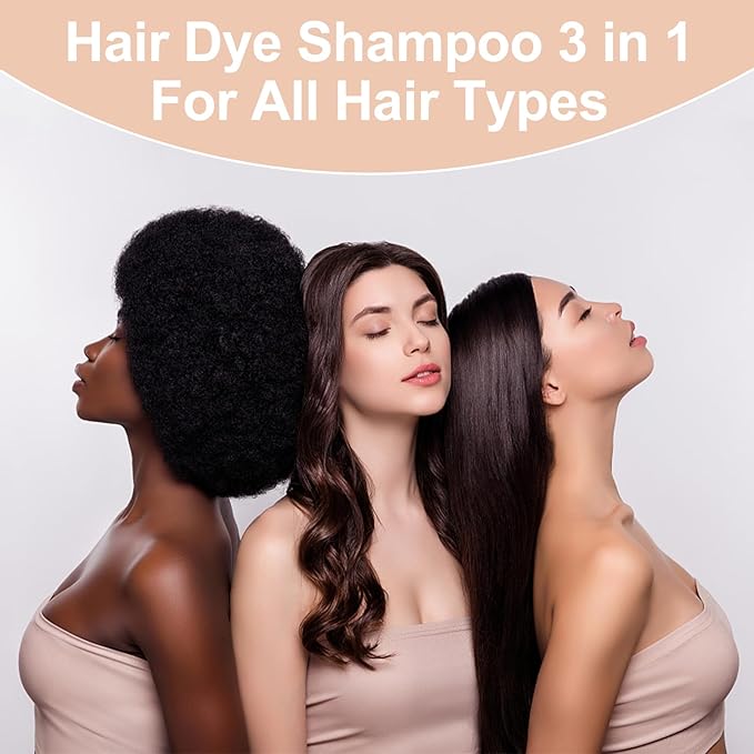 Light Brown Hair Dye, Hair Dye Shampoo for Men and Women, Hair Color Shampoo For Home Use, Shampoo Para Canas, Hair Dye Shampoo 3 in 1, 16.9 Fl Oz (Light Brown)