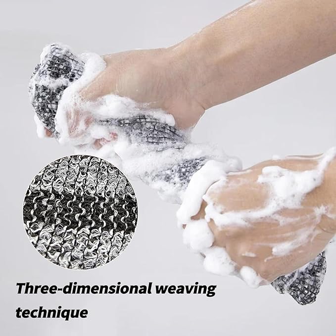 Exfoliating Shower Towel,Premium Scrub Wash Cloth for Body Face,Quick Drying Durable and Gentle for Sensitive Skin,Travel Friendly. (2)