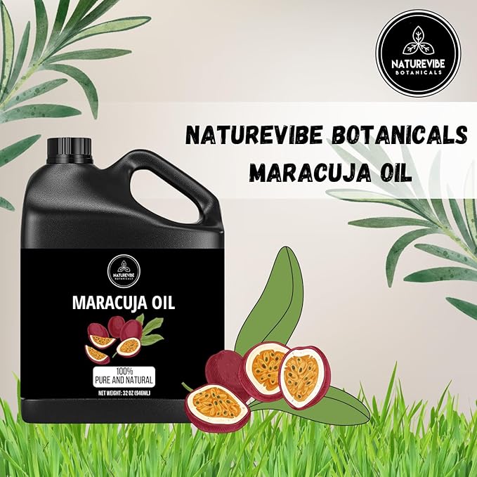Naturevibe Botanicals Maracuja Oil 32 Ounces | 100% Pure and Natural | Great for Skin Care and Hair Care